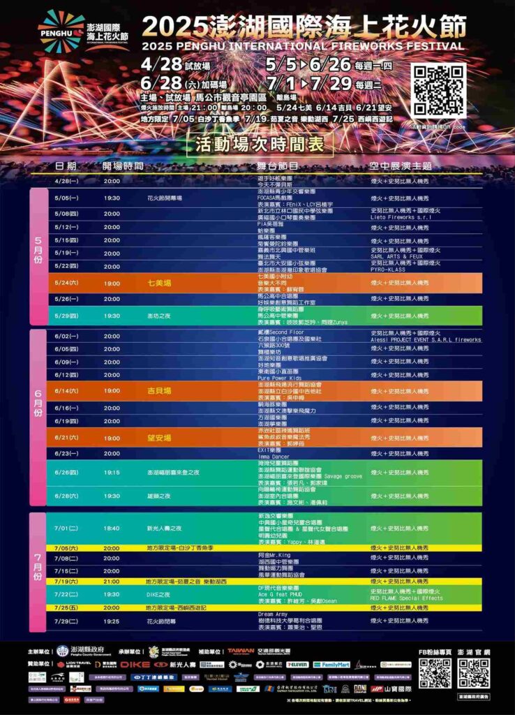 2025澎湖花火節節目表