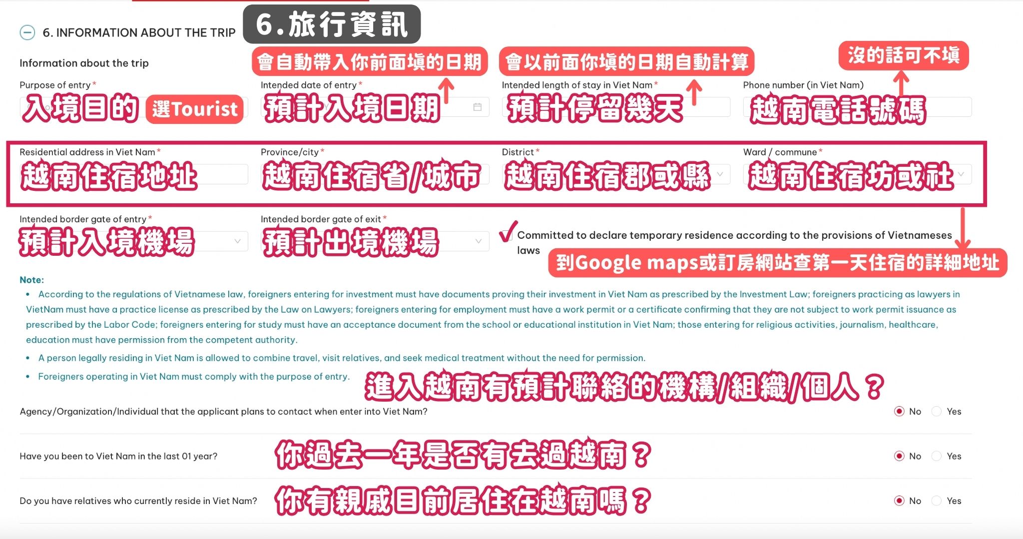 越南電子簽證申請教學