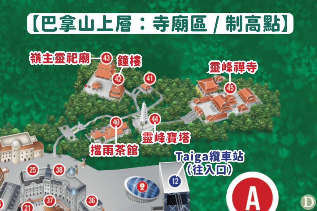 巴拿山上層寺廟區景點