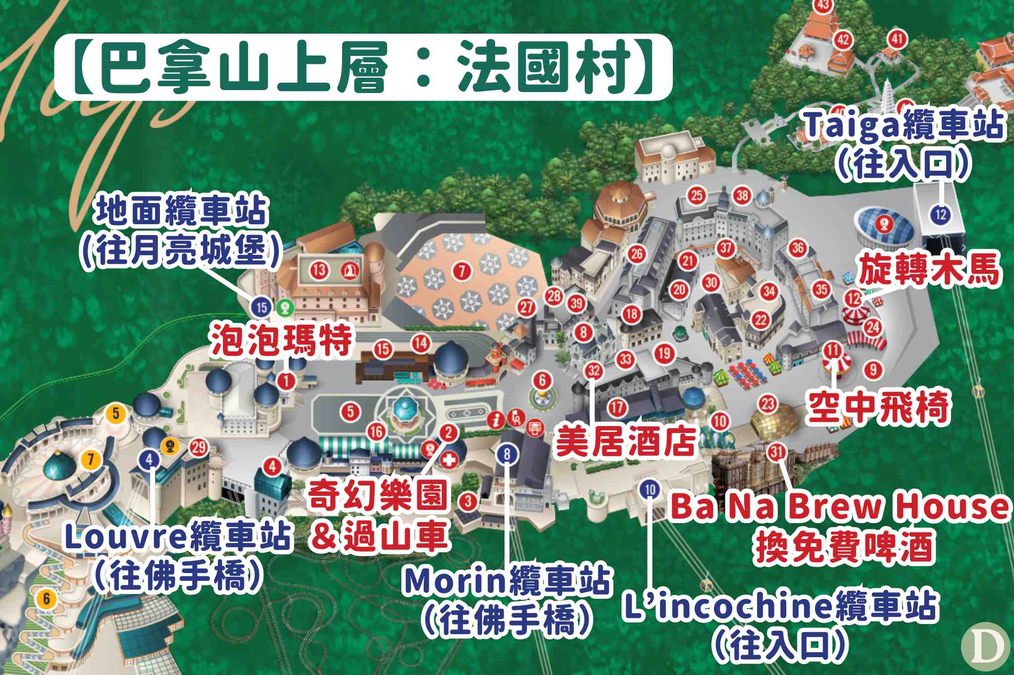巴拿山上層法國村景點 巴拿山上層法國村景點
