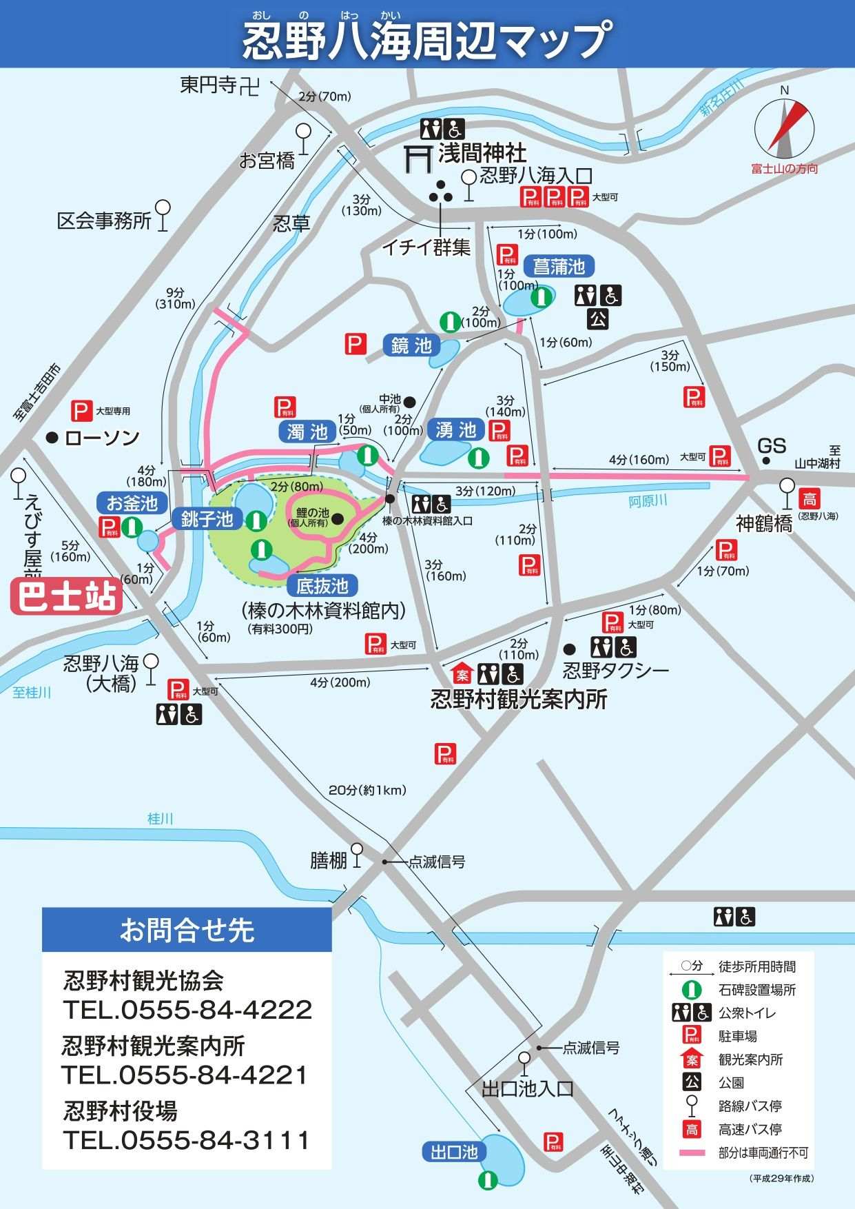 忍野八海地圖 忍野八海地圖