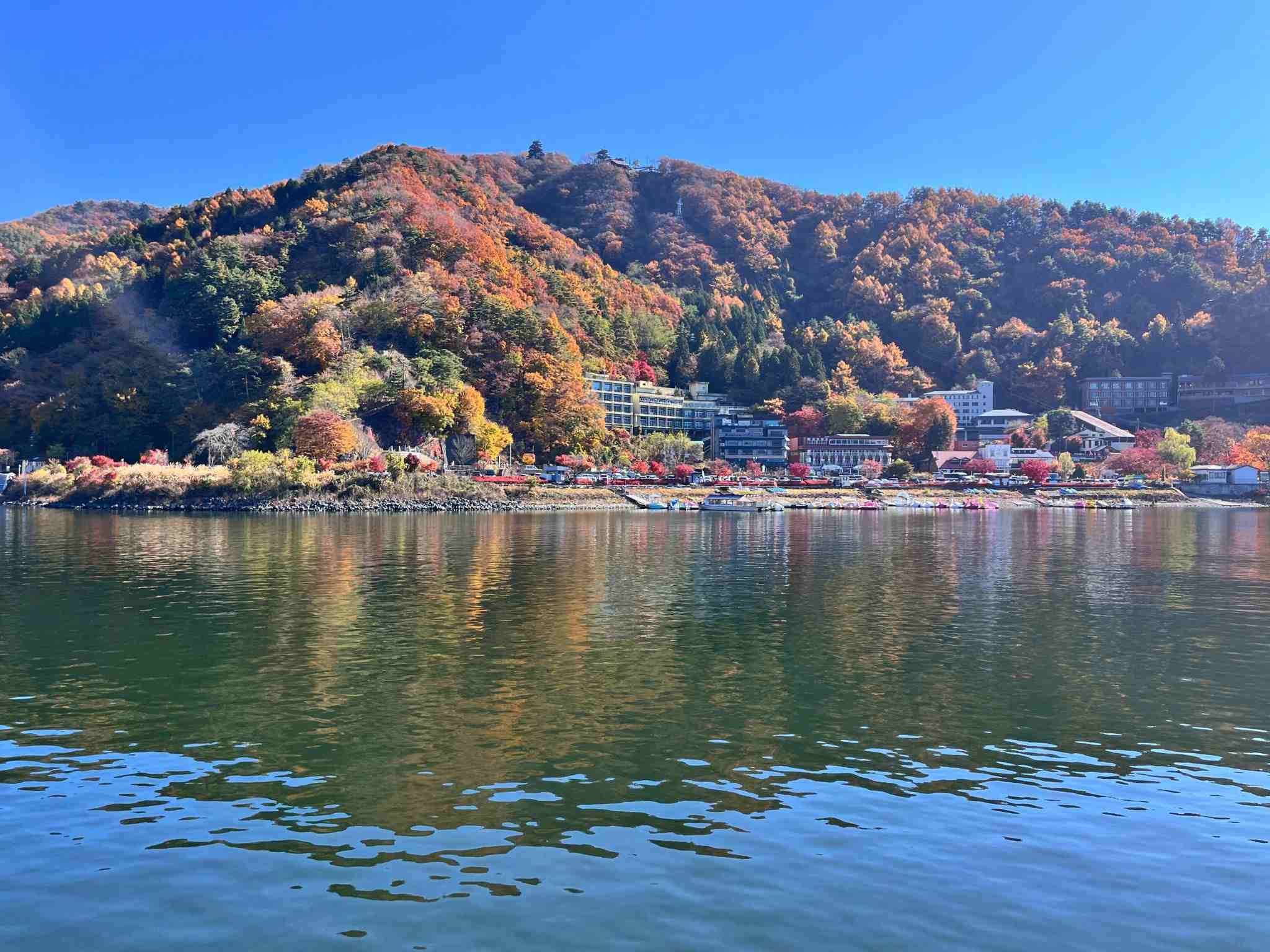 河口湖遊覽船天晴號景色